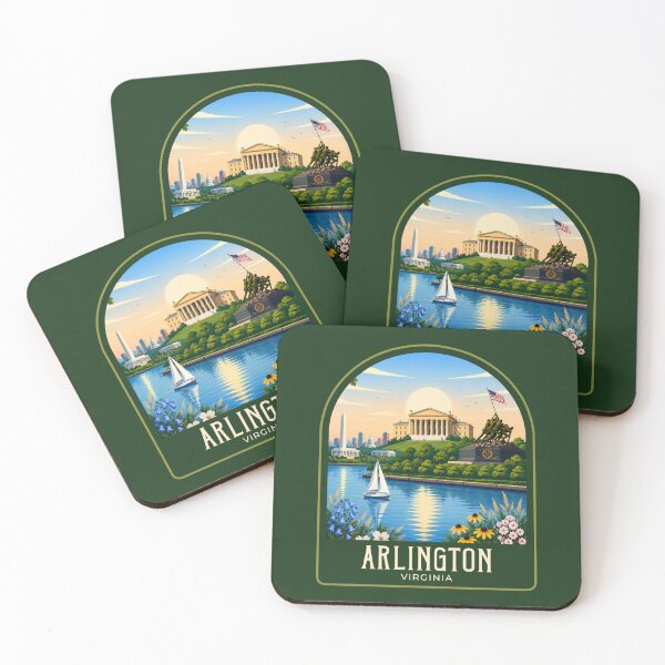 Item preview, Arlington Vintage Travel Illustration designed and sold by HomeLivingCo.