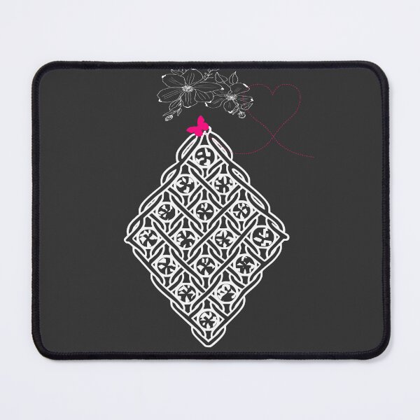 Item preview, Geometric Lace Diamond with Flowers and Butterfly Charcoal Gray designed and sold by Macramellennias.