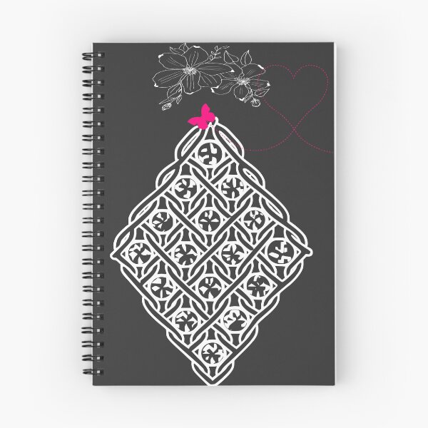 Item preview, Geometric Lace Diamond with Flowers and Butterfly Charcoal  Gray designed and sold by Macramellennias.