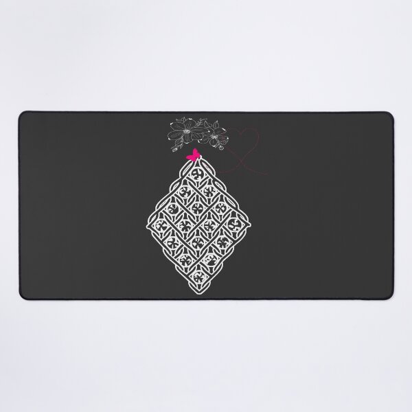 Item preview, Geometric Lace Diamond with Flowers and Butterfly Charcoal  Gray designed and sold by Macramellennias.
