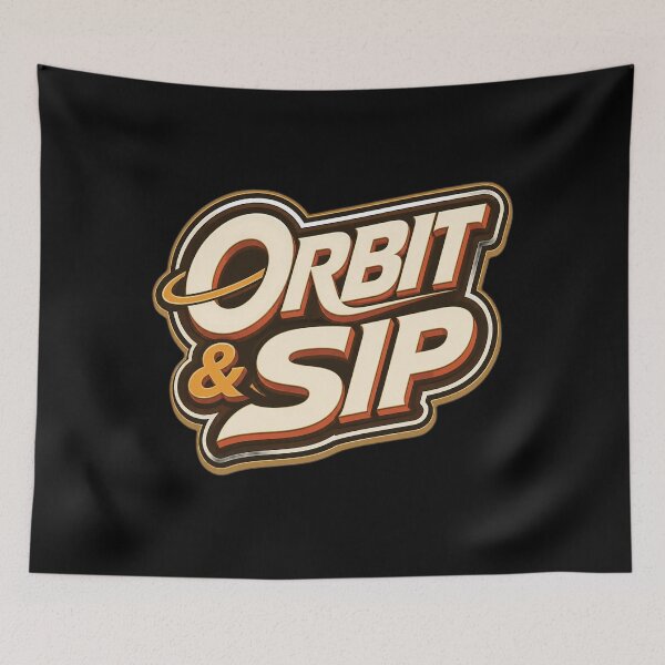 Item preview, Premium 3D Typography - 'Orbit & Sip' Metallic Lettering designed and sold by Jaani-T.