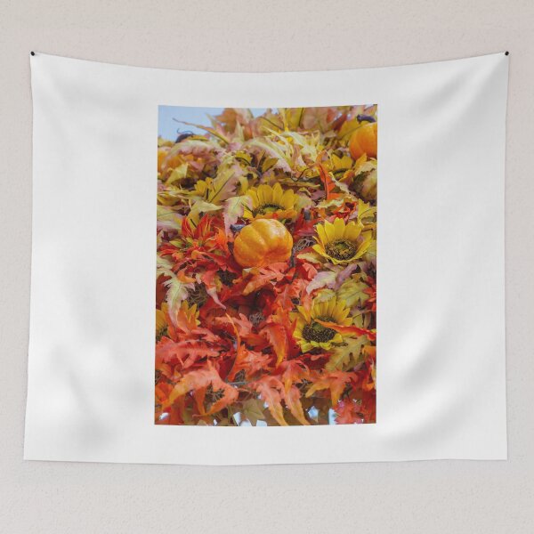 Item preview, Autumn Harvest Decoration With Pumpkins, Sunflowers and Colorful Fall Leaves for Seasonal Display designed and sold by Nmallia.