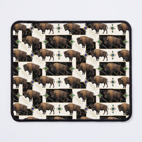 Item preview, Luxury Buffalo Seamless Pattern | Black Marble & Gold Botanical Design designed and sold by fricostyle.