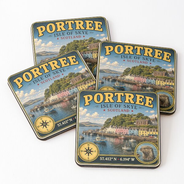 Item preview, Portree Isle of Skye Vintage Travel Sticker designed and sold by naturalsurvival.