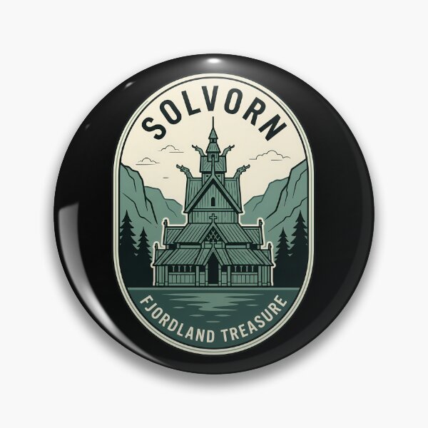 Item preview, Solvorn Norway Stave Church Vintage Travel Emblem designed and sold by k3rstman1.