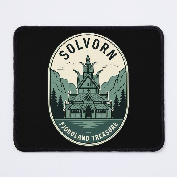 Item preview, Solvorn Norway Stave Church Vintage Travel Emblem designed and sold by k3rstman1.