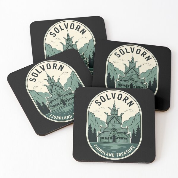 Item preview, Solvorn Norway Stave Church Vintage Travel Emblem designed and sold by k3rstman1.