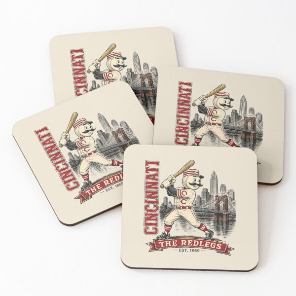 Item preview, Cincinnati Redlegs Vintage Baseball,  Retro 1869 Mr. Redlegs Skyline Graphic Tee designed and sold by GhostDawgs.