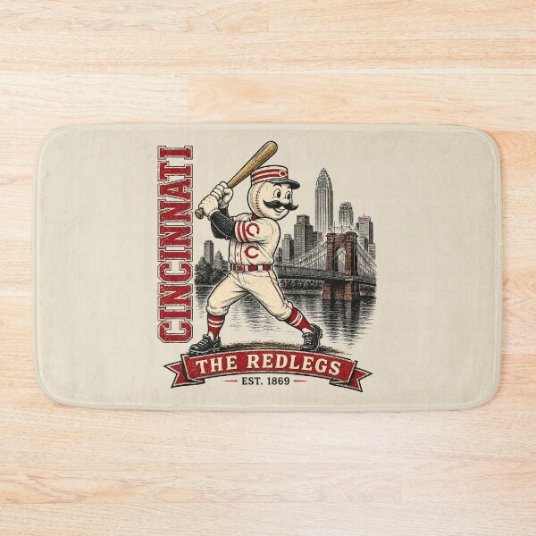 Item preview, Cincinnati Redlegs Vintage Baseball,  Retro 1869 Mr. Redlegs Skyline Graphic Tee designed and sold by GhostDawgs.