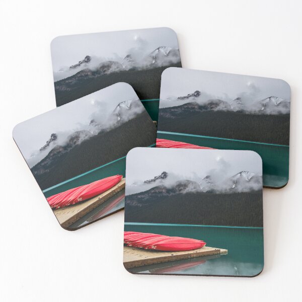 Item preview, Red Kayaks Among the Mist designed and sold by CopperSkyPhoto.