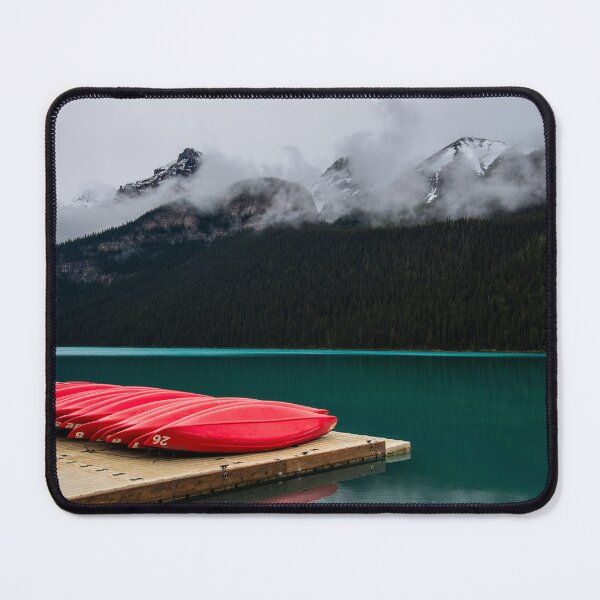 Item preview, Red Kayaks Among the Mist designed and sold by CopperSkyPhoto.