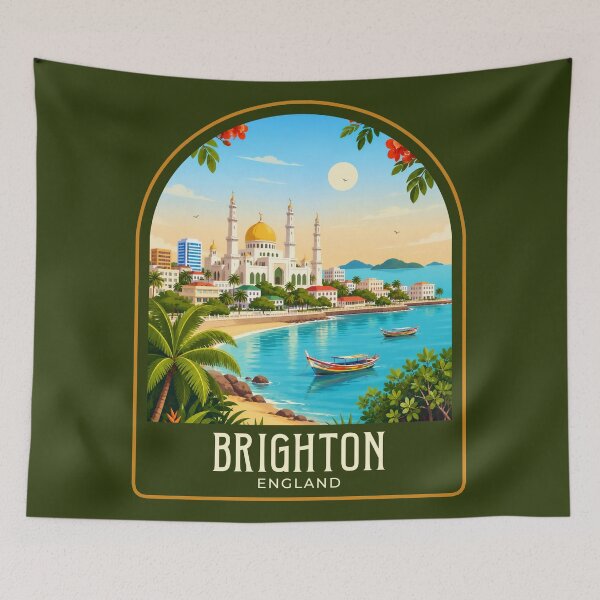 Item preview, Conakry Vintage Travel Illustration designed and sold by HomeLivingCo.