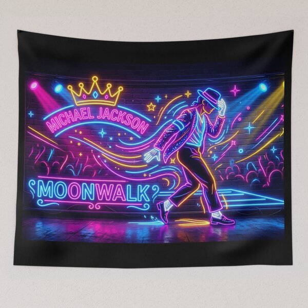 Item preview, Neon Moonwalk King Pop Dance Wall Art designed and sold by ExploreAura Studio.