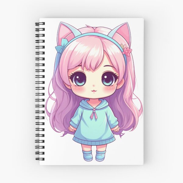 Item preview, Cute Pink Anime Cat Girl Chibi Character designed and sold by MintvexaDesign.