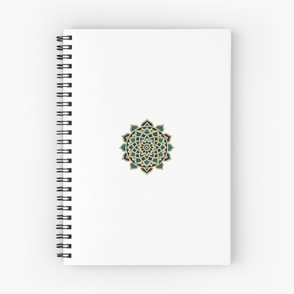 Item preview, Mandala Spiral Notebook – Teal Gold Sacred Geometry Flower Journal for Boho Notetakers designed and sold by beweve6.