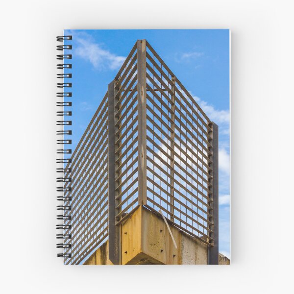 Item preview, Rusty Metal Lattice Fence Corner Against Blue Sky, Industrial Architectural Grid Pattern designed and sold by Nmallia.