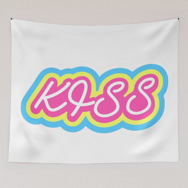 Item preview, KiSS Retro Bubble Logo – Colorful Pop Art Typography Sticker designed and sold by SDKENERGY.