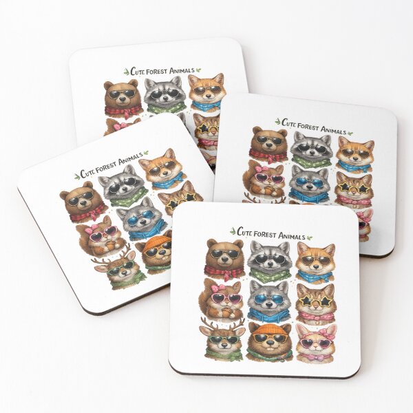 Item preview, Cute Forest Animals with Sunglasses | Funny Woodland Animal Gift designed and sold by happyshirt27.