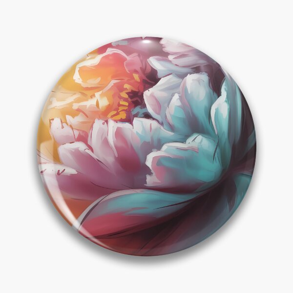 Item preview, Rainbow Peony Close-Up Oil Painting designed and sold by SellingWSarah17.
