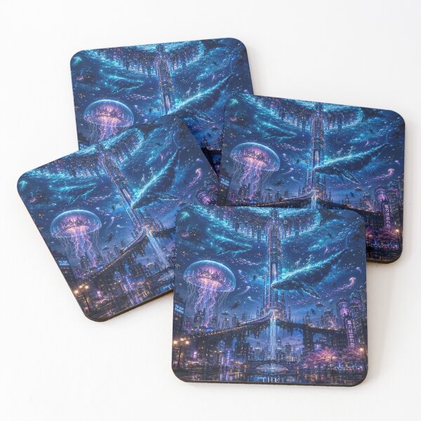 Item preview, The Ocean Above – Surreal Underwater Sky & Futuristic City designed and sold by NebulaRiotStudio.