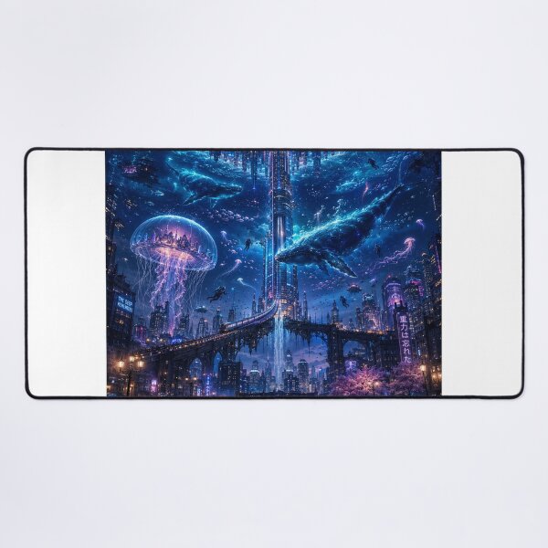 Item preview, The Ocean Above – Surreal Underwater Sky & Futuristic City designed and sold by NebulaRiotStudio.