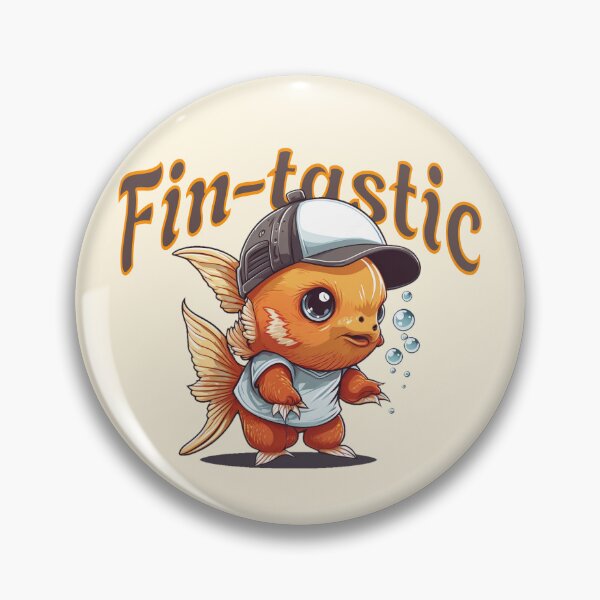Item preview, Fin-tastic Cute Goldfish Pun Cartoon Fish Design designed and sold by Sachie's Studio.
