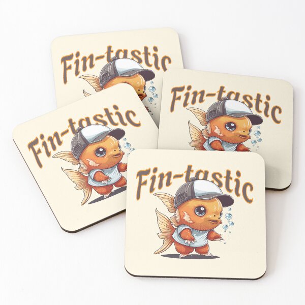 Item preview, Fin-tastic Cute Goldfish Pun Cartoon Fish Design designed and sold by Sachie's Studio.