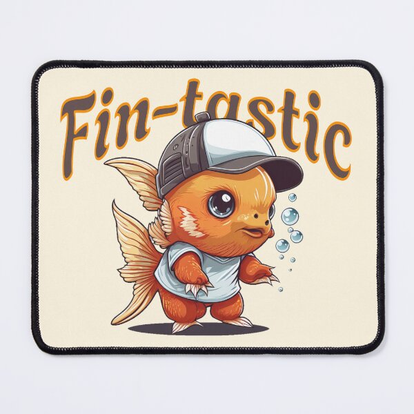 Item preview, Fin-tastic Cute Goldfish Pun Cartoon Fish Design designed and sold by Sachie's Studio.