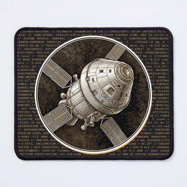 Item preview, Orion Spacecraft NASA Artemis Mission Telemetry Engraving designed and sold by KiwiRider.