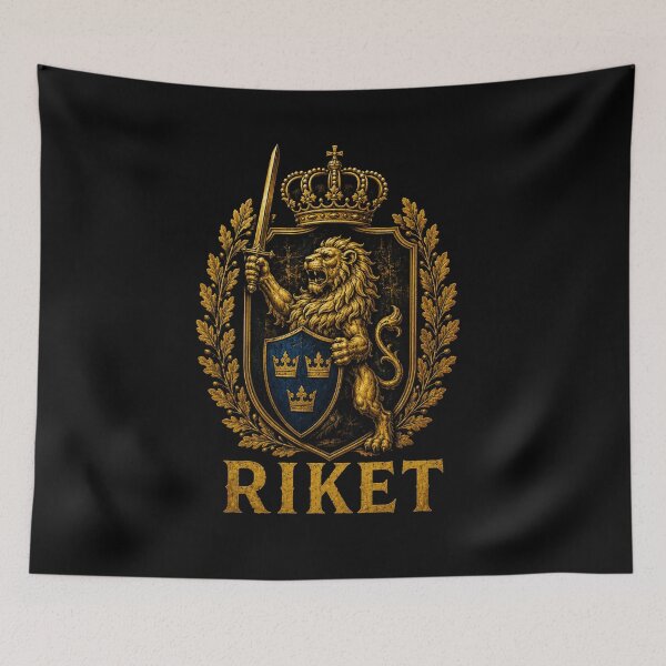 Item preview, Emblem Lion Crown Text designed and sold by PartietRiket.