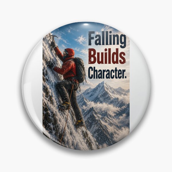 Item preview, Falling Builds Character -  Mountaineer - portrait designed and sold by AcornAndPebble.