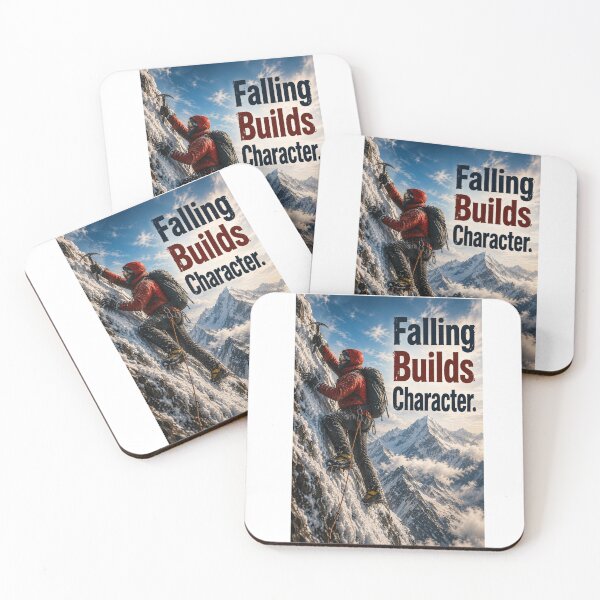 Item preview, Falling Builds Character -  Mountaineer - portrait designed and sold by AcornAndPebble.