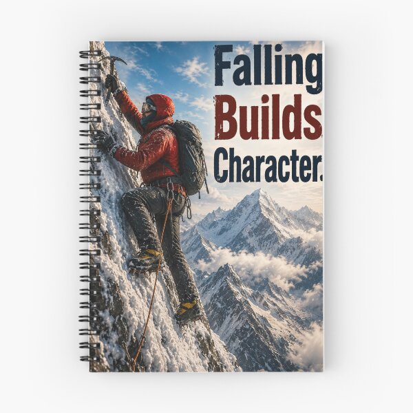 Item preview, Falling Builds Character -  Mountaineer - portrait designed and sold by AcornAndPebble.