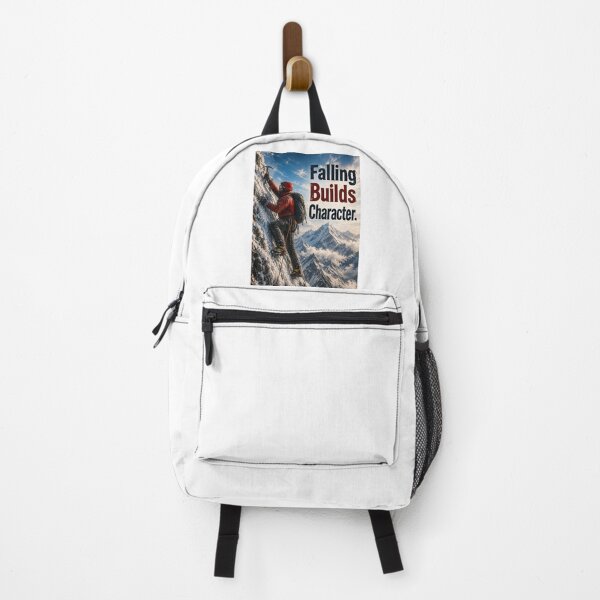 Item preview, Falling Builds Character - Mountaineer - portrait designed and sold by AcornAndPebble.