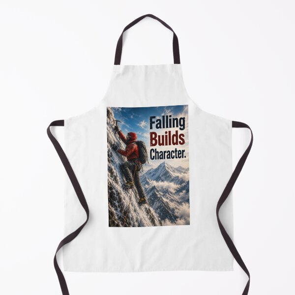 Item preview, Falling Builds Character - Mountaineer - portrait designed and sold by AcornAndPebble.