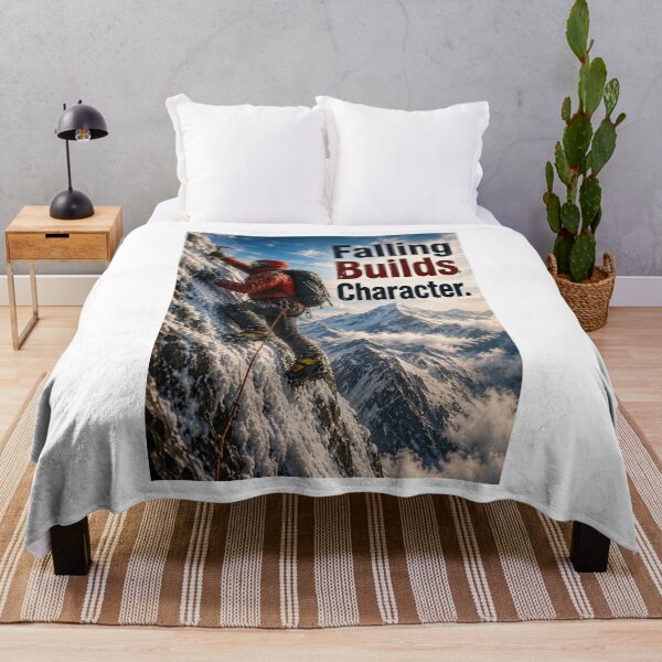 Item preview, Falling Builds Character - Mountaineer - portrait designed and sold by AcornAndPebble.