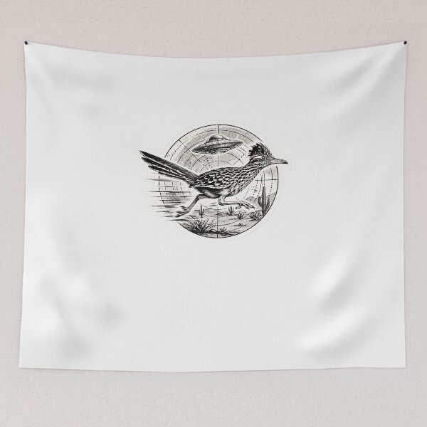 Item preview, Roadrunner UFO Abduction Vintage Desert UFO Bird designed and sold by Neurospicy Trolls.