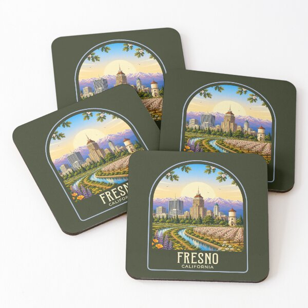 Item preview, Fresno Vintage Travel Illustration designed and sold by HomeLivingCo.
