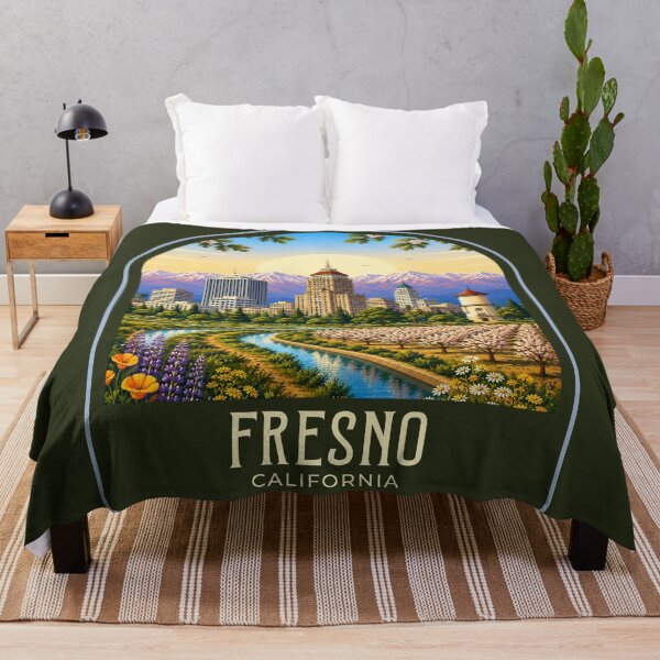 Item preview, Fresno Vintage Travel Illustration designed and sold by HomeLivingCo.