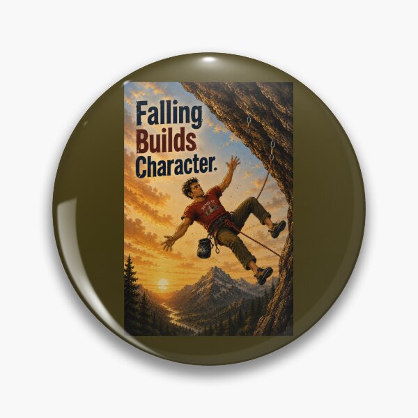 Item preview, Falling Builds Character - Rock Climber - portrait designed and sold by AcornAndPebble.