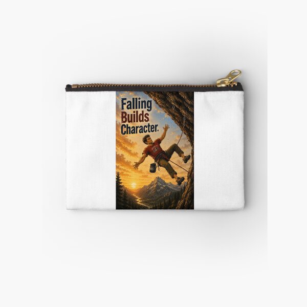 Item preview, Falling Builds Character - Rock Climber - portrait designed and sold by AcornAndPebble.