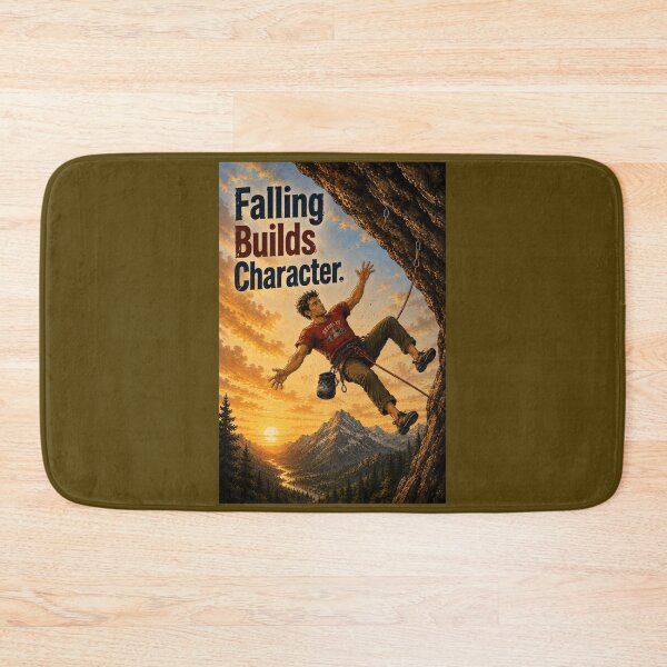 Item preview, Falling Builds Character - Rock Climber - portrait designed and sold by AcornAndPebble.