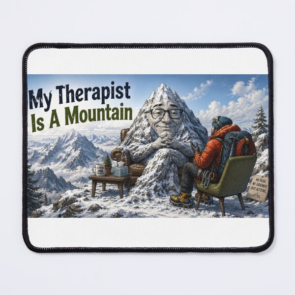 Item preview, My Therapist is a Mountain - Mountaineer - panorama designed and sold by AcornAndPebble.
