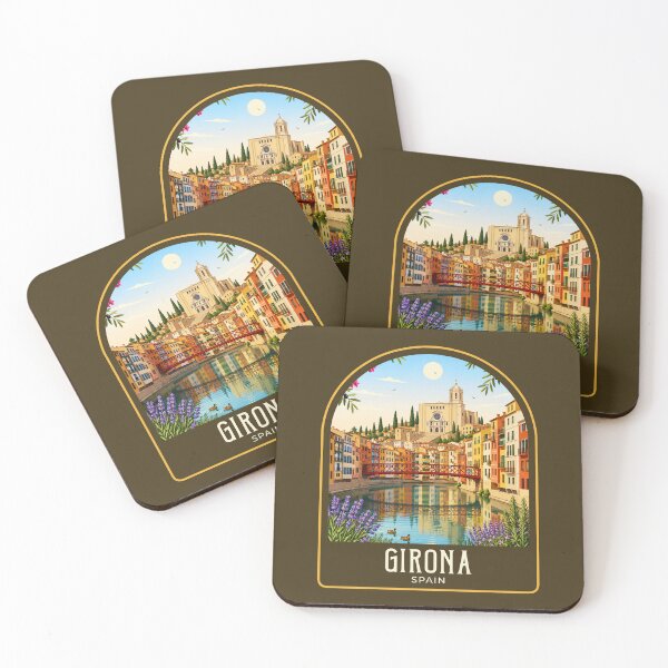 Item preview, Girona Vintage Travel Illustration designed and sold by HomeLivingCo.
