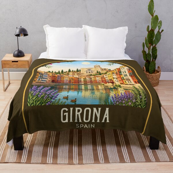 Item preview, Girona Vintage Travel Illustration designed and sold by HomeLivingCo.