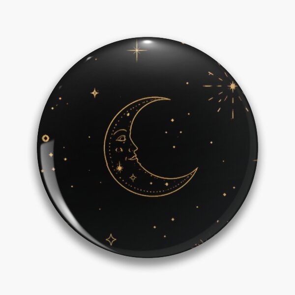 Item preview, Celestial Gold Celestial Pattern Crescent Moon & Stars Sticker designed and sold by mijaczeek.