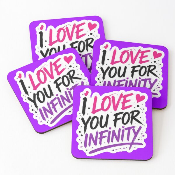 Item preview, I Love You For Infinity Magenta Purple Brush - Romantic Quote Sticker designed and sold by Scro-Ciob-Shop.