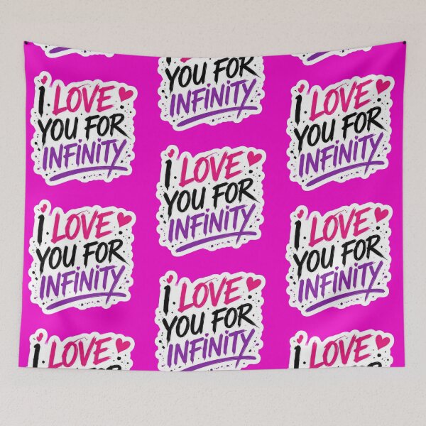 Item preview, I Love You For Infinity Magenta Purple Brush - Romantic Quote Sticker designed and sold by Scro-Ciob-Shop.