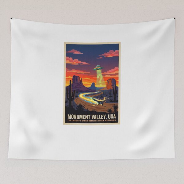 Item preview, Monument Valley UFO Roadrunner Desert Vintage National Park designed and sold by Neurospicy Trolls.
