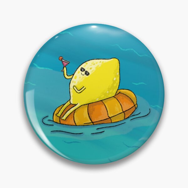 Item preview, Lemon floating in an inflatable donut in the sea. designed and sold by BluluStudio.